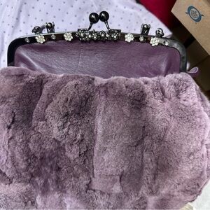 Elegant Purple Fur Clutch